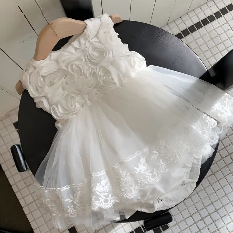 Chemical Fiber Blend Lace Edge Sleeveless Short Bodysuit - image 3