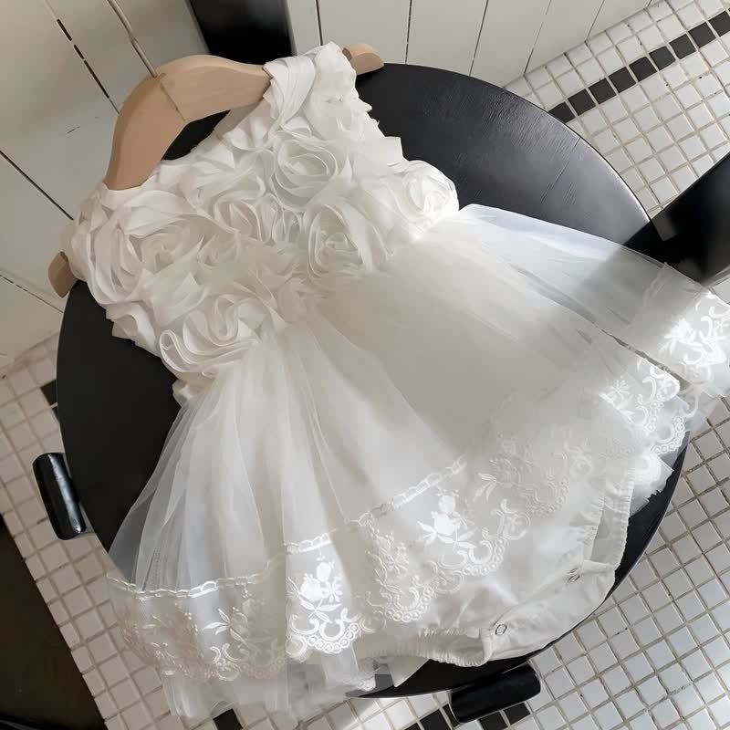 Chemical Fiber Blend Lace Edge Sleeveless Short Bodysuit - image 3