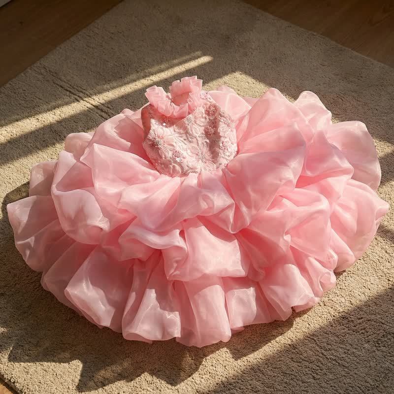 Chemical Fiber Blend Tiered Sleeveless Midi Dresses - image 3