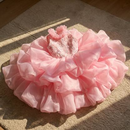 Chemical Fiber Blend Tiered Sleeveless Midi Dresses - image 3