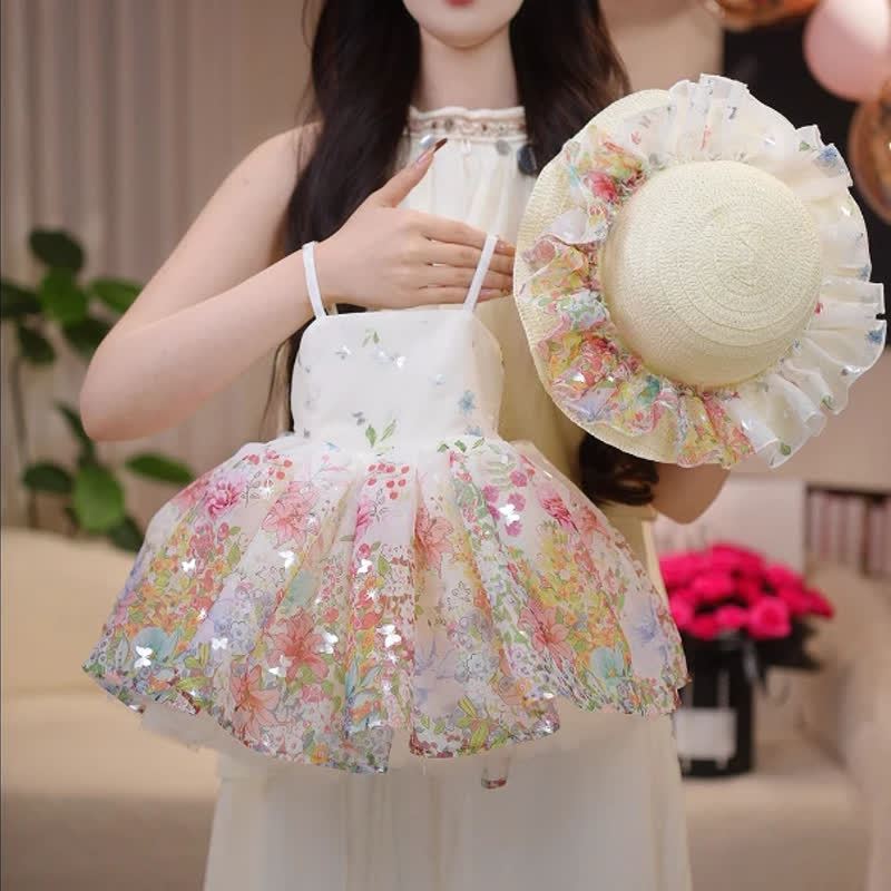 Mesh Embroidery Sleeveless Short Two-piece Set - image 2