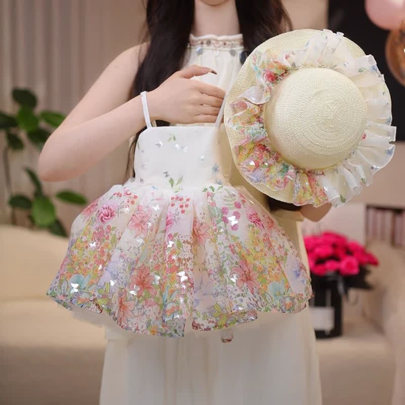 Mesh Embroidery Sleeveless Short Two-piece Set - image 1