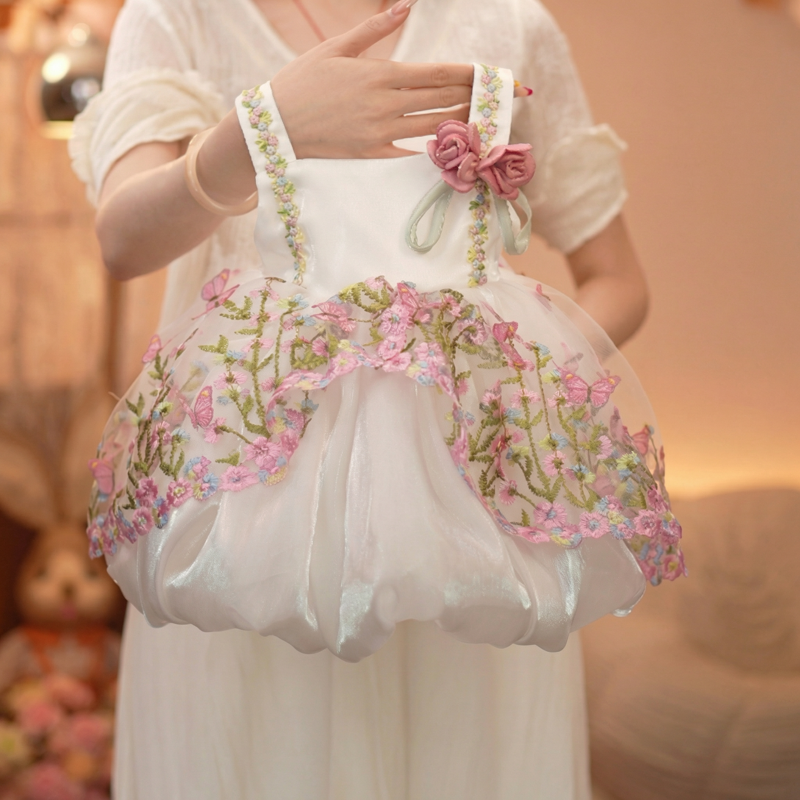 Chemical Fiber Blend Embroidery Sleeveless Short Dresses - image 2