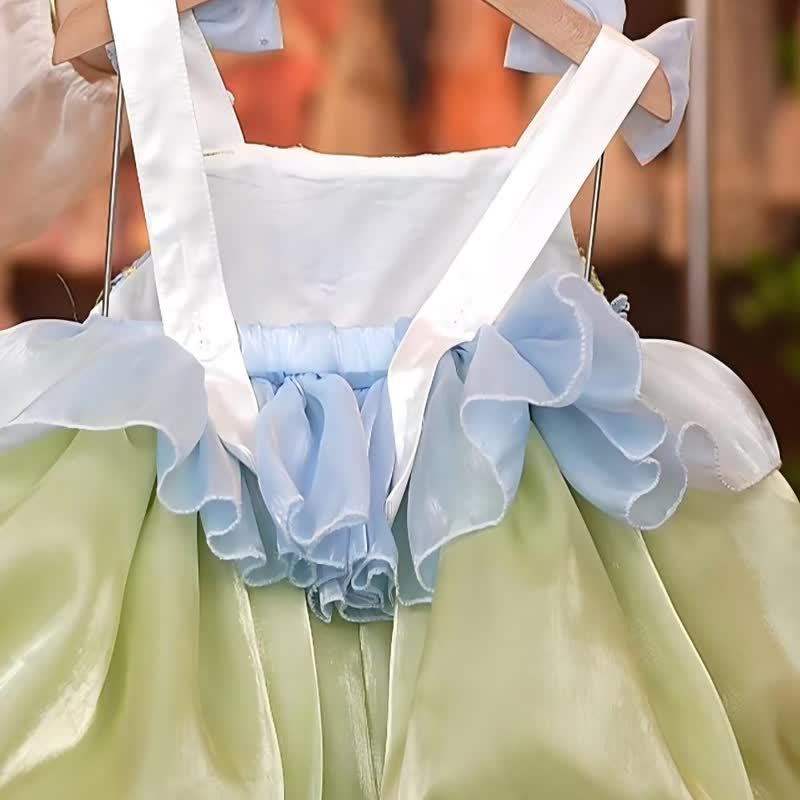 Chemical Fiber Blend Bow Rosette Sleeveless Short Dresses - image 5