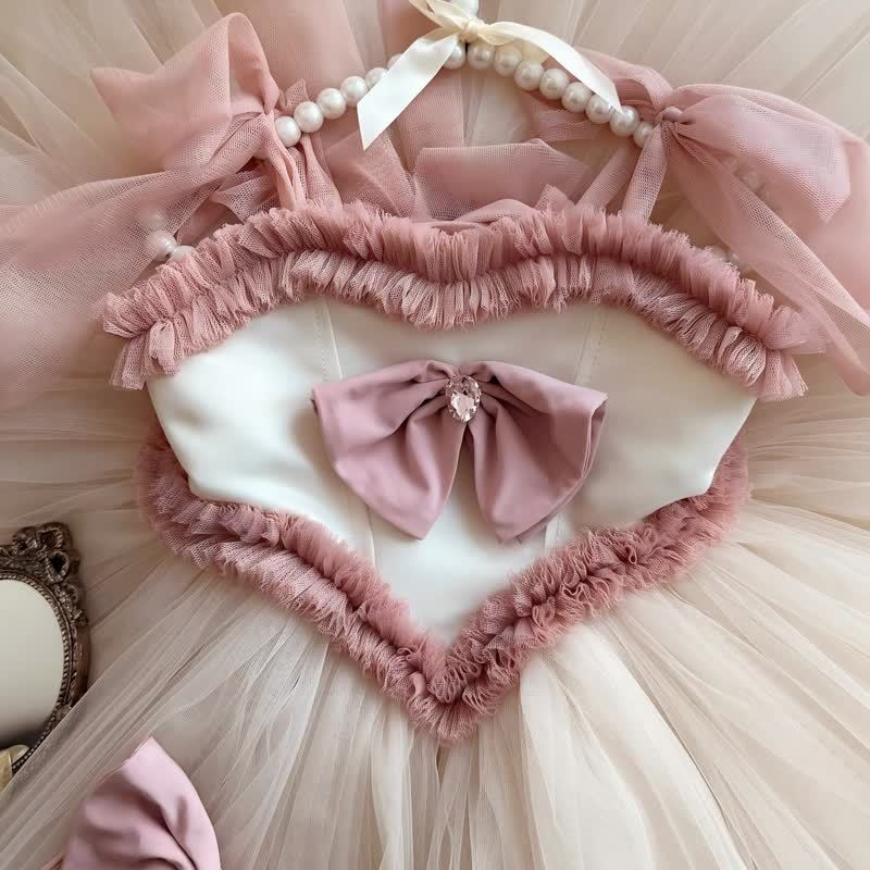 Mesh Bow Sleeveless Short Dresses - image 2