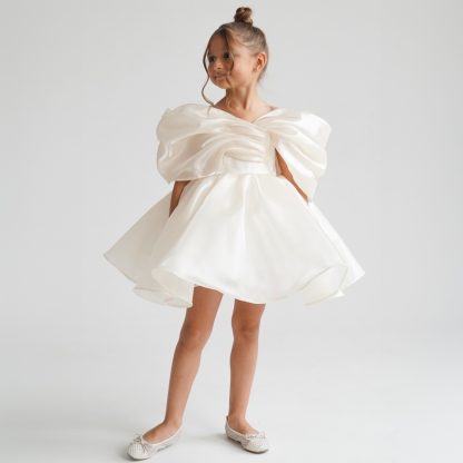 Organza Gathered Sleeveless Short Dresses - image 2