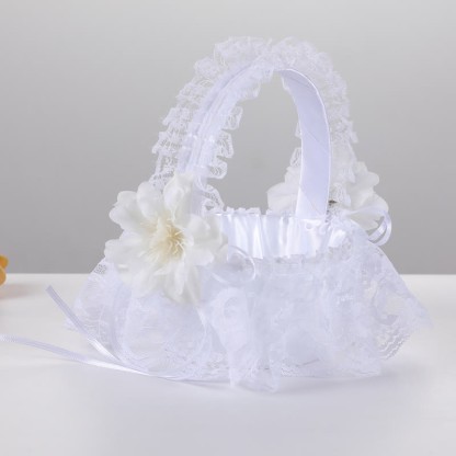 Solid Stitching Lace Flower Basket - Lace Fabric Flower - image 6