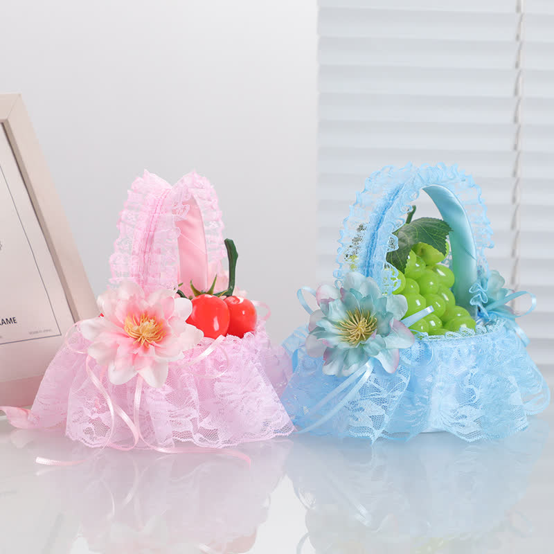 Solid Stitching Lace Flower Basket - image 17