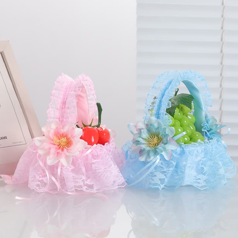 Solid Stitching Lace Flower Basket - image 17