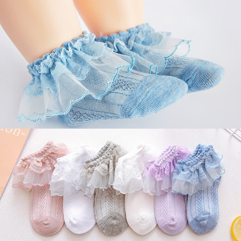 Solid Stitching Lace Socks - image 1