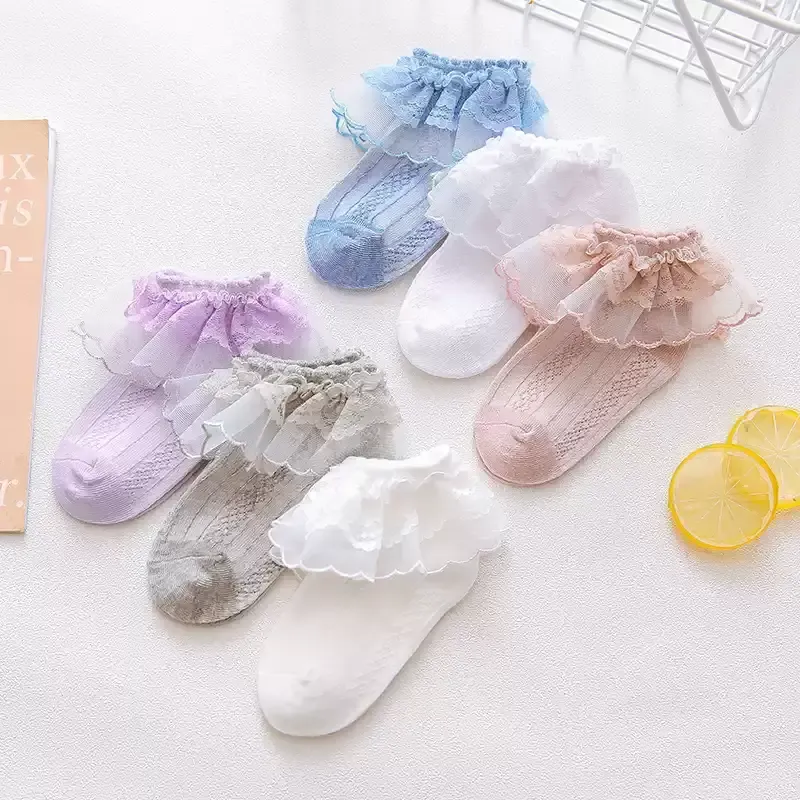 Solid Stitching Lace Socks - image 2