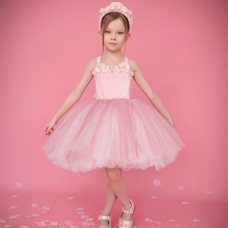 Mesh Split Joint Sleeveless Midi Dresses - Pink - 5Y - image 1