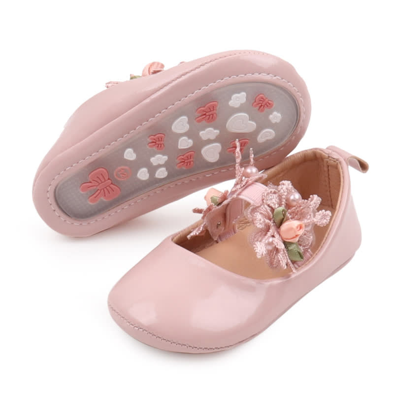Solid Rosette Round Toe Mary Janes - Pink - 13cm - image 1