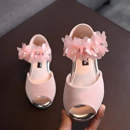 Solid Sequins Rosette Open Toe Mary Janes - image 2