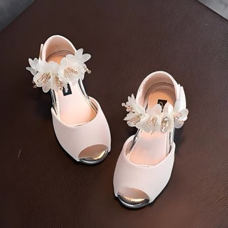 Solid Sequins Rosette Open Toe Mary Janes - image 12