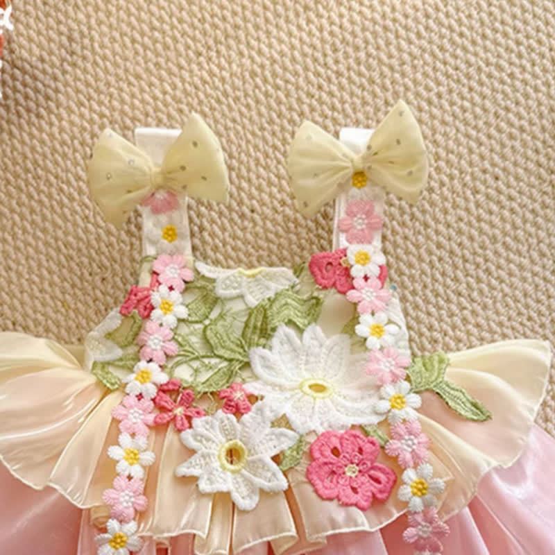 Organza Bow Embroidery Sleeveless Short Dresses - image 4