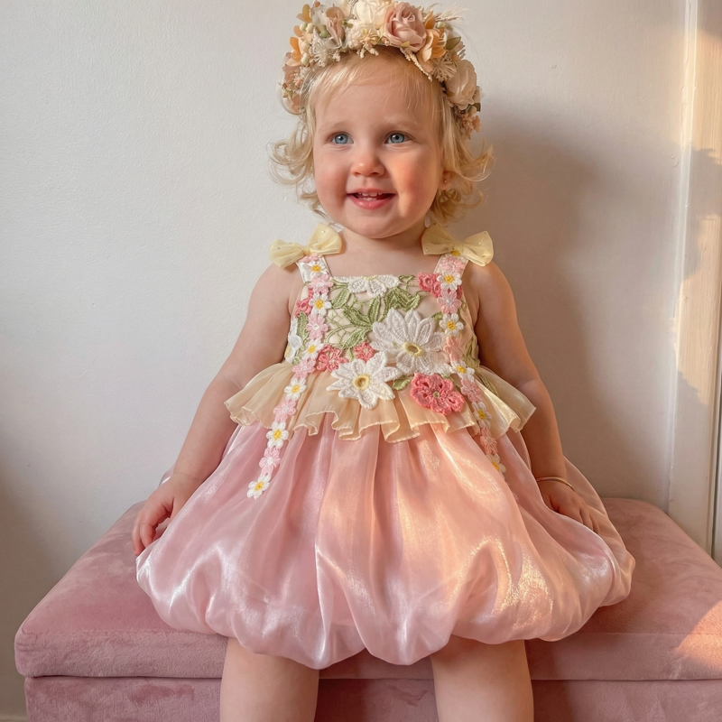 Organza Bow Embroidery Sleeveless Short Dresses - image 3