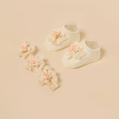 Floral Rosette Headband And Socks - image 2