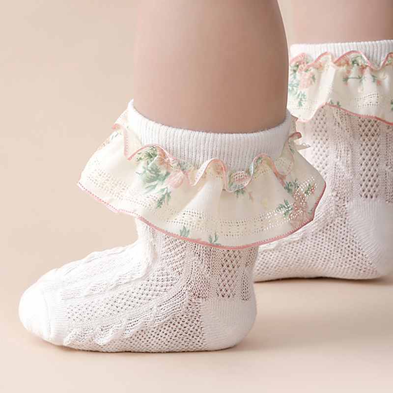 Floral Stitching Lace Socks - image 3