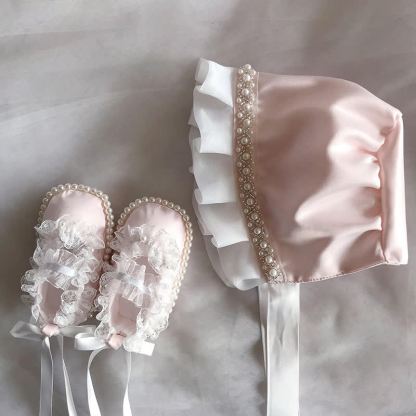 Solid With Pearls Hat And Shoes - image 2