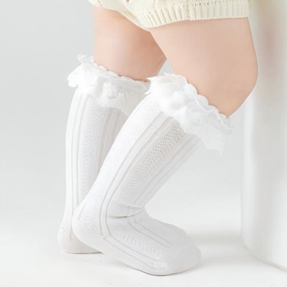 Solid Stitching Lace Socks - image 4