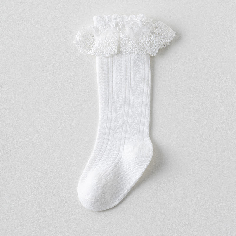 Solid Stitching Lace Socks - image 3