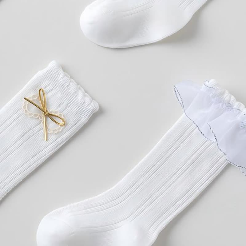 Solid Stitching Lace Socks - image 7