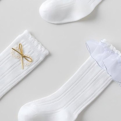 Solid Stitching Lace Socks - image 7