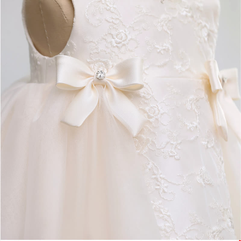 Lace Bow Folds Sleeveless Midi Dresses - image 7