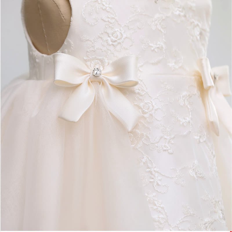Lace Bow Folds Sleeveless Midi Dresses - image 7