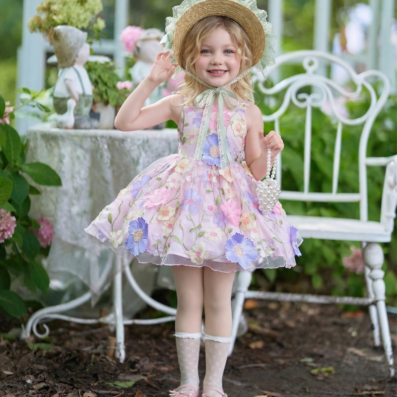 Chemical Fiber Blend Rosette Sleeveless Midi Dresses - image 3