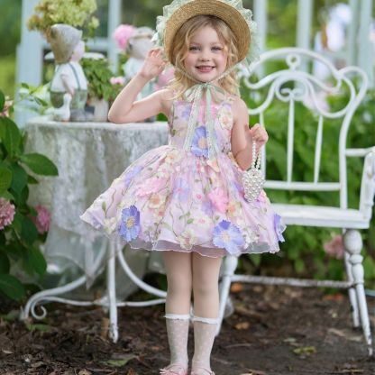 Chemical Fiber Blend Rosette Sleeveless Midi Dresses - image 3