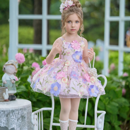 Chemical Fiber Blend Rosette Sleeveless Midi Dresses - image 2