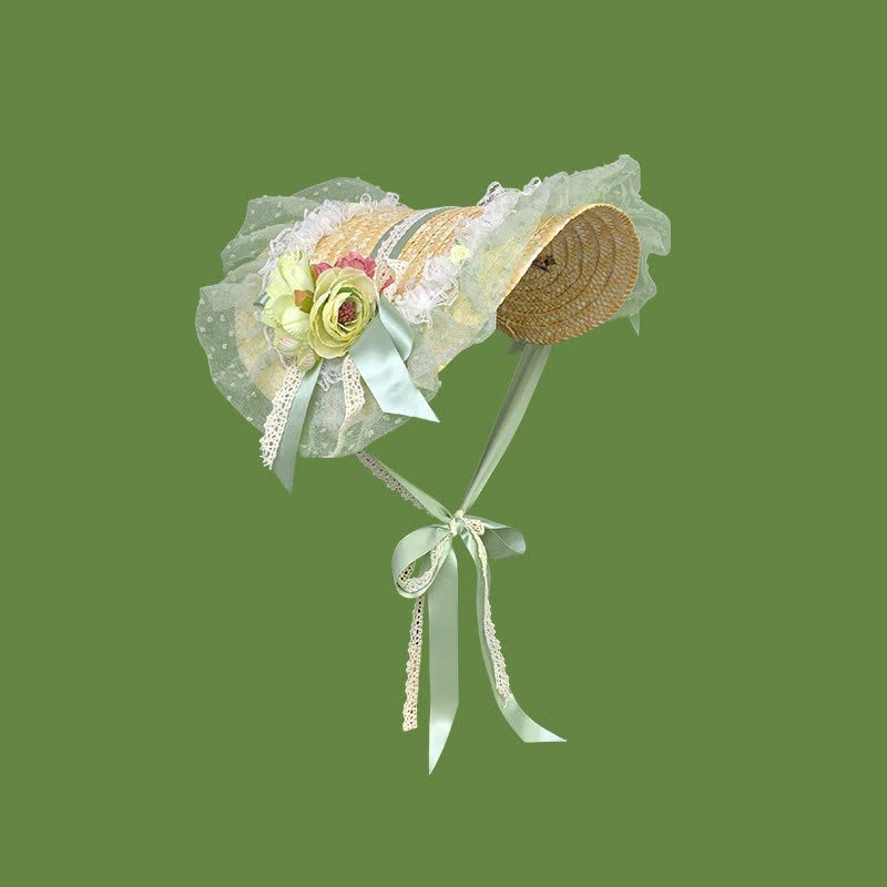 Solid Rosette Hair Accessories - Light Green - M（56-58cm） - image 1