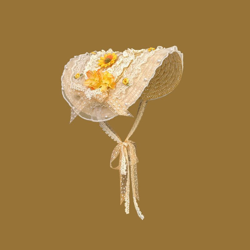 Solid Rosette Hair Accessories - Yellow - M（56-58cm） - image 2