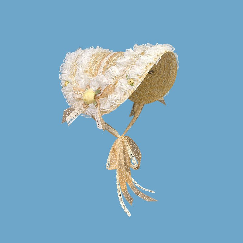 Solid Rosette Hair Accessories - Light Yellow - M（56-58cm） - image 7