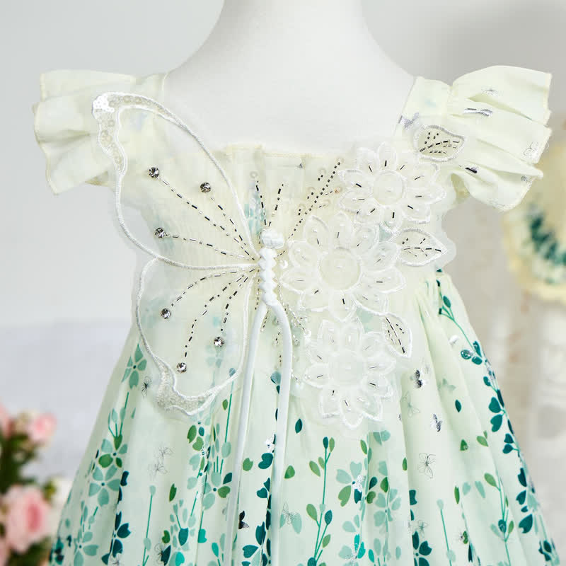 Chiffon Butterfly Sleeveless Midi Dresses With Hat - image 9