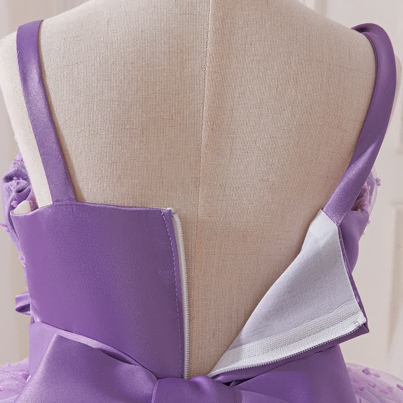 Jacquard Mesh Rosette Cap Sleeveless Short Dresses - image 7