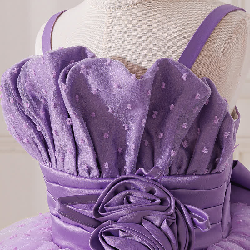 Jacquard Mesh Rosette Cap Sleeveless Short Dresses - image 4