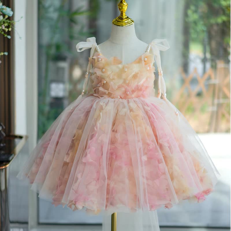 Chemical Fiber Blend Pearl Rosette Sleeveless Midi Dresses  - image 3