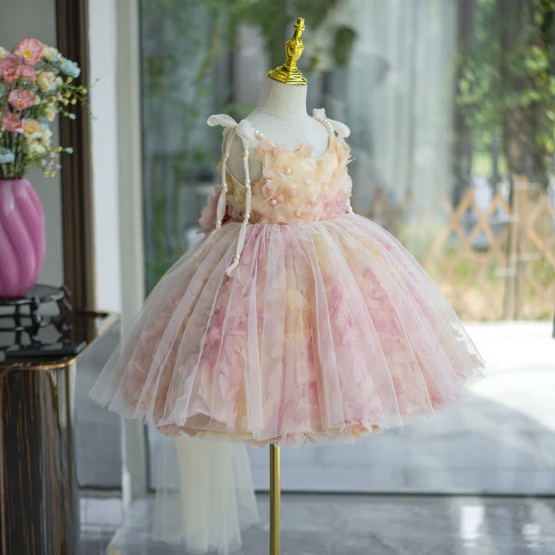 Chemical Fiber Blend Pearl Rosette Sleeveless Midi Dresses  - image 2