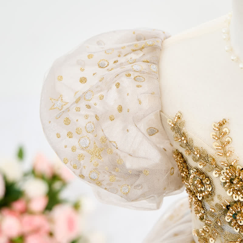 Mesh Embroidery Short Sleeve Short Dresses - image 8