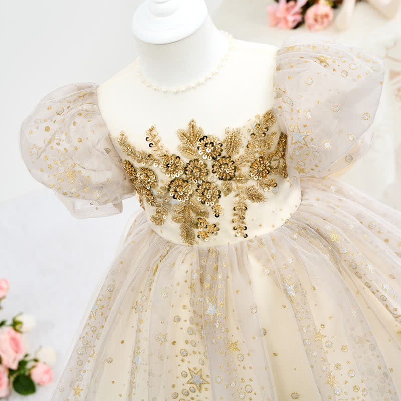 Mesh Embroidery Short Sleeve Short Dresses - image 5