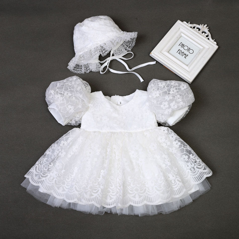 Embroidery Mesh Embroidery Short Sleeve Midi Dresses With Hat - image 3