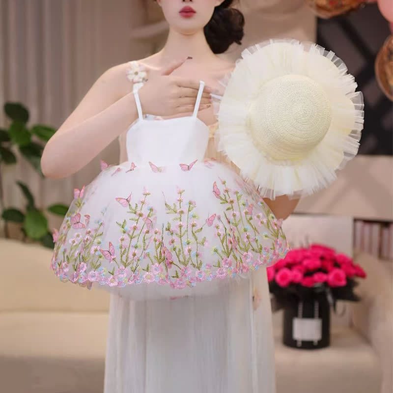 Mesh Split Joint Sleeveless Short Dresses With Hat - image 2
