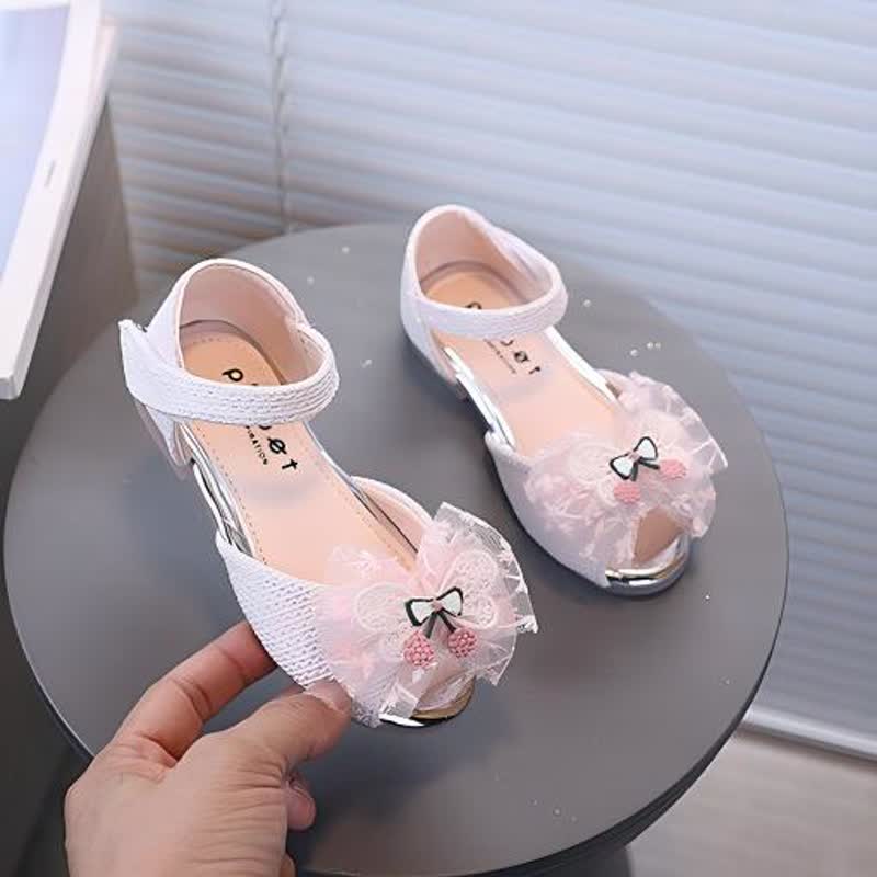 Solid Rhinestones Butterfly Open Toe Mary Janes - Pink - 18.7cm - image 1