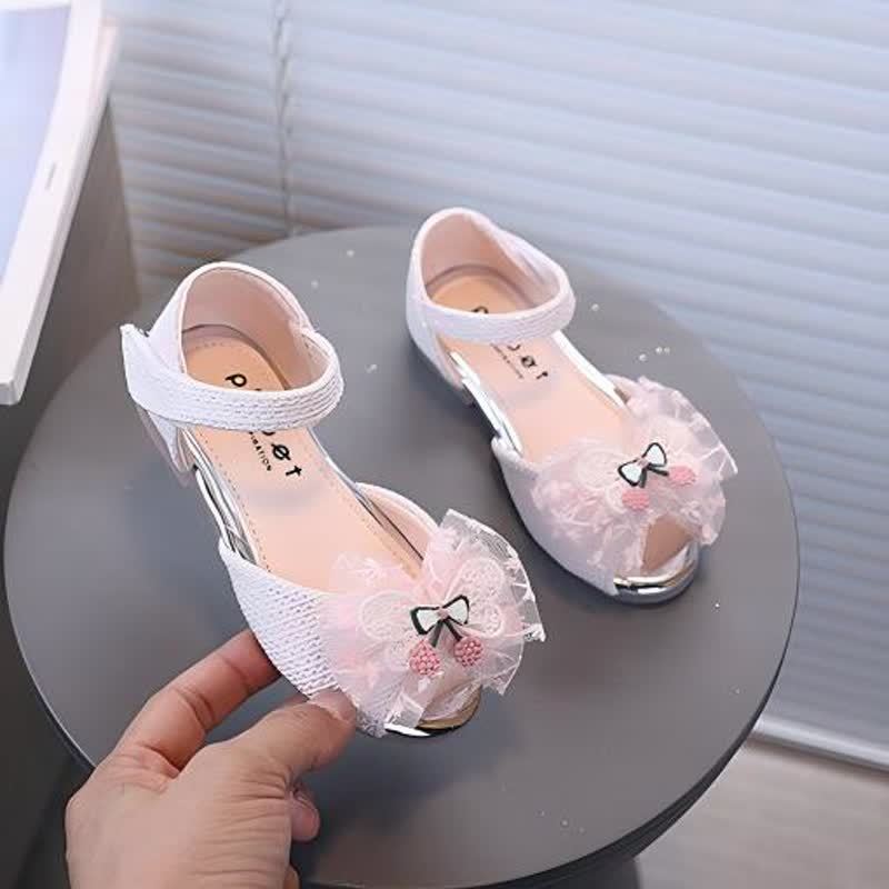 Solid Rhinestones Butterfly Open Toe Mary Janes - Pink - 18.7cm - image 1