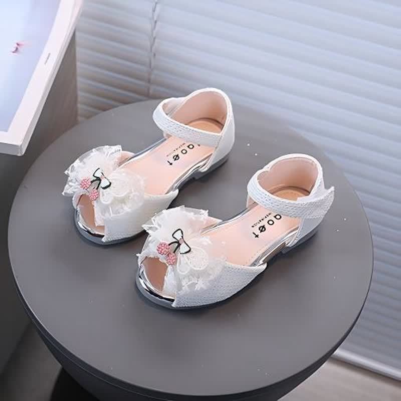 Solid Rhinestones Butterfly Open Toe Mary Janes - Beige - 18.7cm - image 6