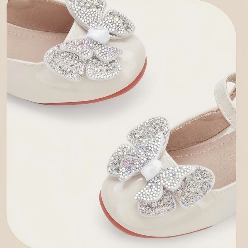 Solid Rhinestones Butterfly Almond Toe Mary Janes - image 3