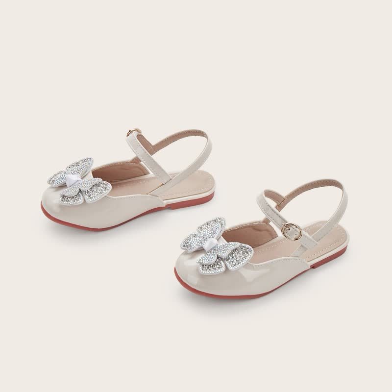 Solid Rhinestones Butterfly Almond Toe Mary Janes - image 2